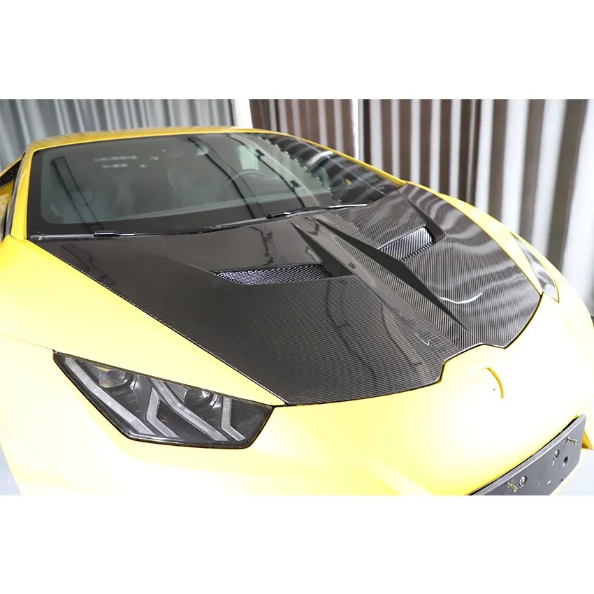Car Parts V Style Dry Carbon Fiber Bonnet Hood Engine Cover For Lambo Huracan Lp580 Lp610 Body Kit